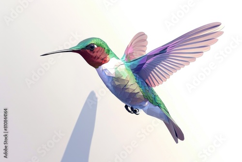 Colorful hummingbird in flight, ideal for nature and wildlife concepts