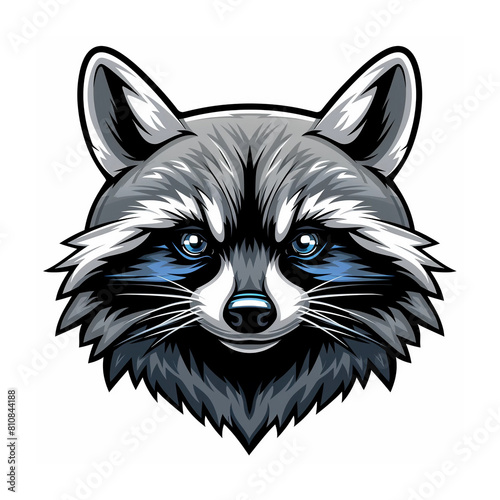 Cute raccoon vector mascot logo design illustration white background head