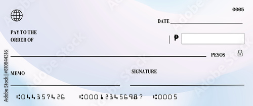 blank check 68 PESOS - 1, blank check in pesos 