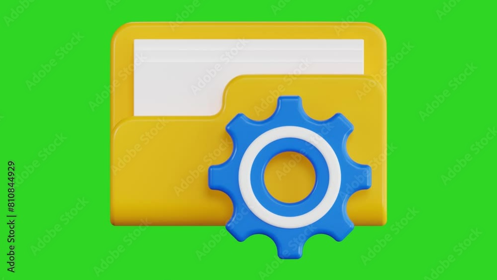 3d animation of folder management. Design and development. Green screen background 3d animation of folder management. Design and development. Green screen background