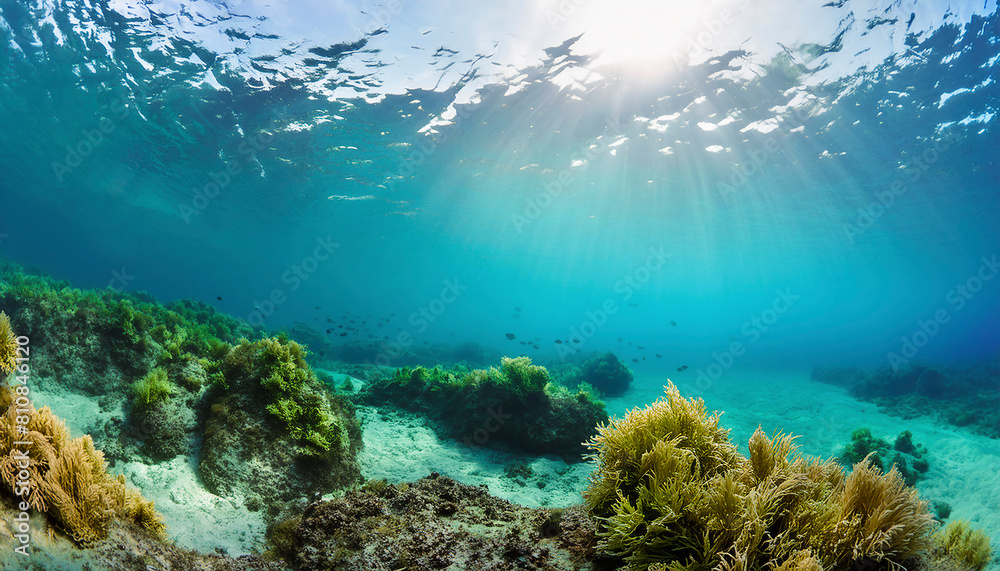 Fototapeta premium 光が差しこむ海中写真 