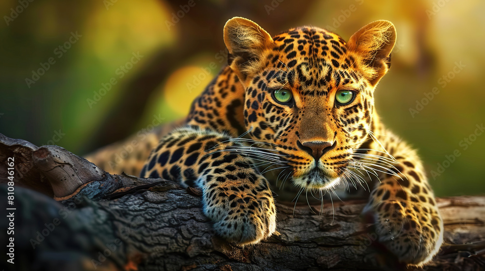 A Roaming Leopard in the Enchanting Forest. Generative AI