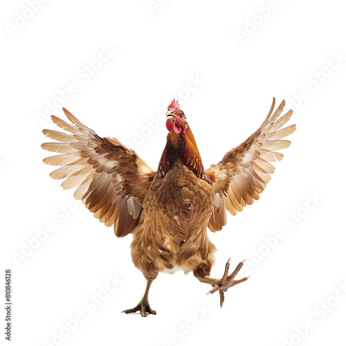Photo of happy Chicken, Isolated on white background