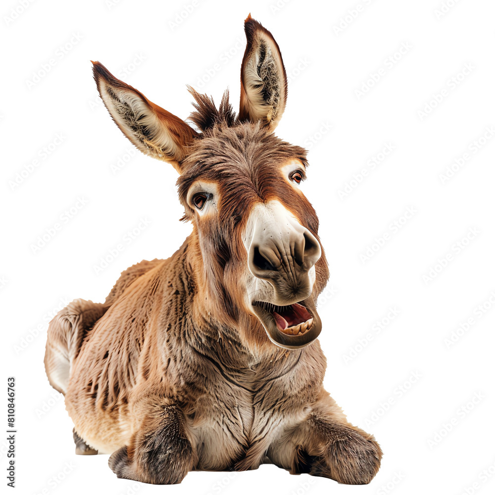 Obraz premium Photo of happy Donkey, Isolated on white background