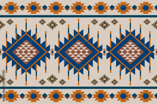 Native American Geometric tribal Ethnic, Navajo Indian American traditional pattern 