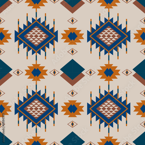 Native American Geometric tribal Ethnic, Navajo Indian American traditional pattern 