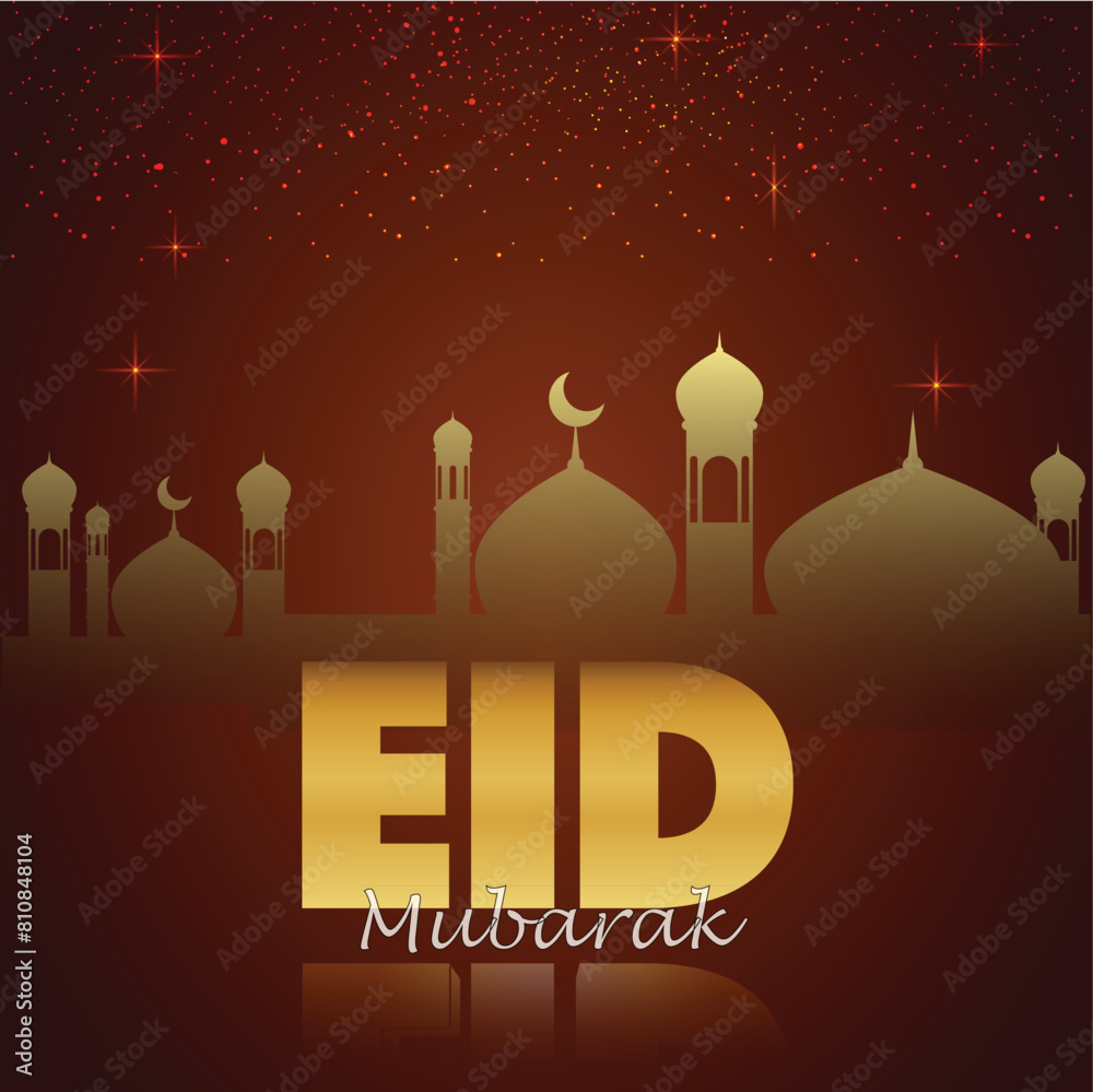 eid mubarak card logo design vector 