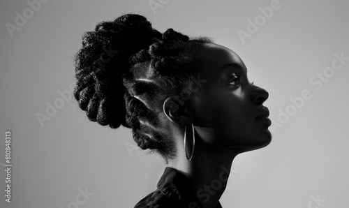 Although the face is obscured, the image shows a close-up of a person's hair and ear, suggesting an introspective mood photo