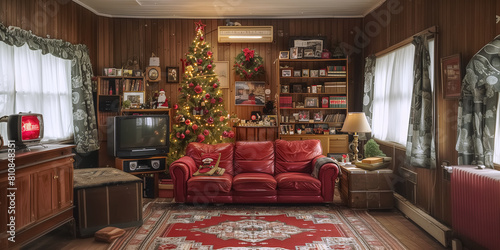 House interior christmas decorate 80-90style , have space for idea