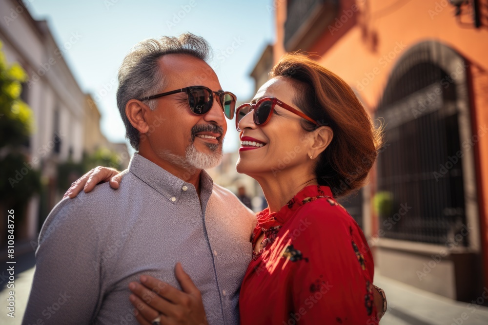 A happy couple enjoying each other's company outdoors Fictional Character Created By Generative AI. A happy couple enjoying each other's company outdoors Fictional Character Created By Generative AI.