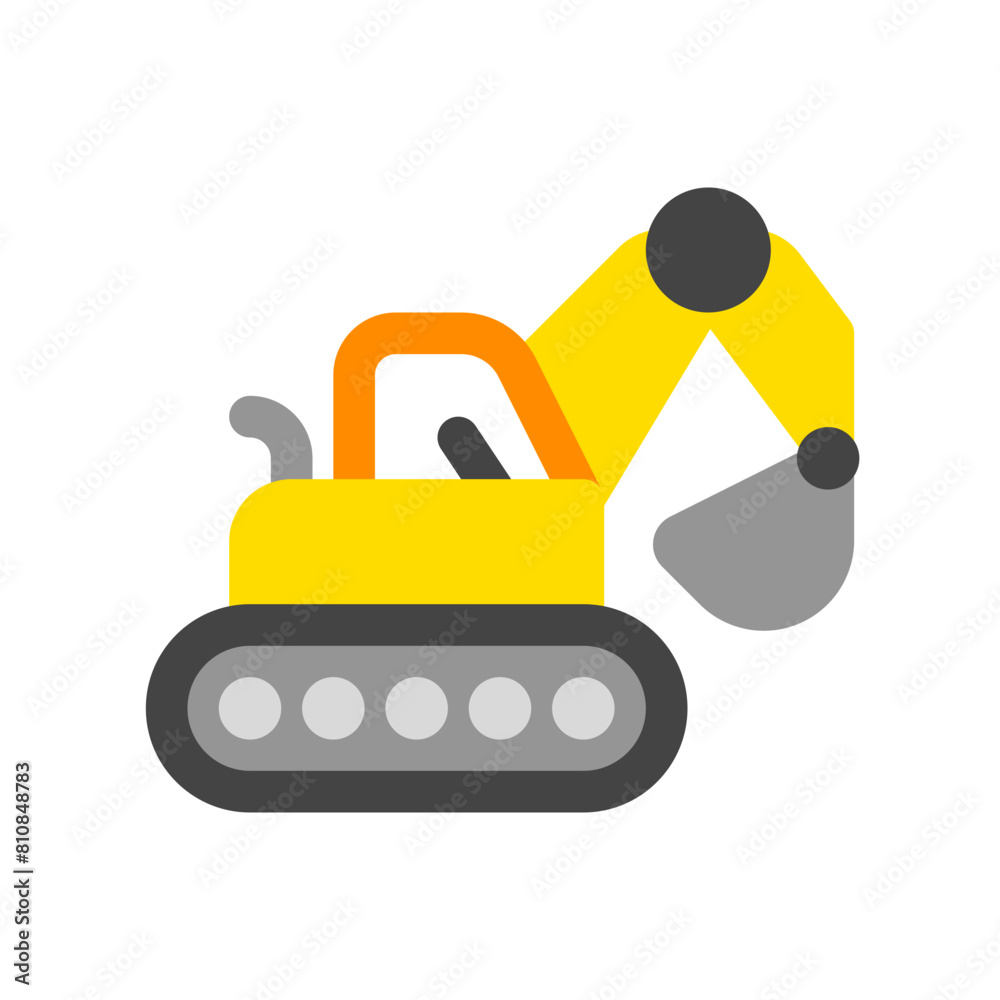 Editable excavator, tractor, machine, digger, loader vector icon. Construction, tools, industry. Part of a big icon set family. Perfect for web and app interfaces, presentations, infographics, etc