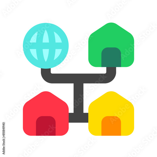 Editable local, home, network, LAN, connection vector icon. Remote work, job, profession, freelance. Part of a big icon set family. Perfect for web and app interfaces, presentations, infographics, etc