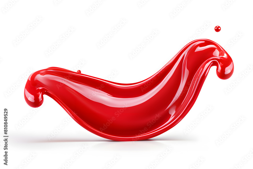 Spread of red sauce or jam with splashes isolated on white background Spread of red sauce or jam with splashes isolated on white background