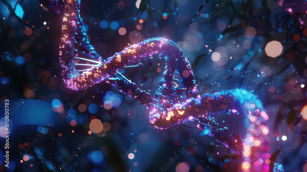 Close up of a double strand of DNA, suitable for scientific and medical projects Close up of a double strand of DNA, suitable for scientific and medical projects
