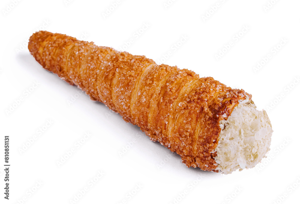 Fresh baked chimney cake isolated on white Fresh baked chimney cake isolated on white