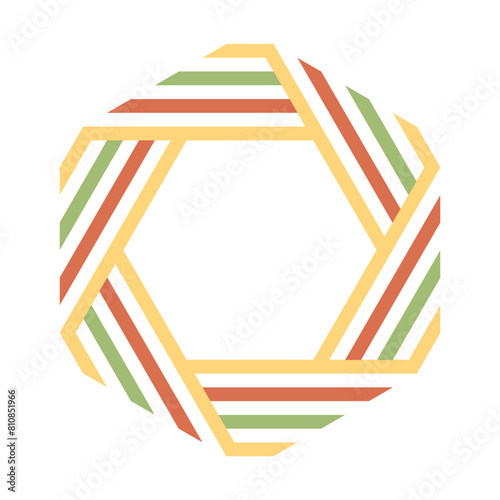 The abstract hexagonal pattern on white background.