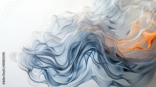 Abstract wavy shapes in light blue and dark gray colors on a white background