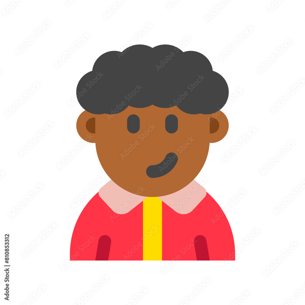 Editable person with curly hair avatar vector icon. User, profile, identity, persona. Part of a big icon set family. Perfect for web and app interfaces, presentations, infographics, etc Editable person with curly hair avatar vector icon. User, profile, identity, persona. Part of a big icon set family. Perfect for web and app interfaces, presentations, infographics, etc