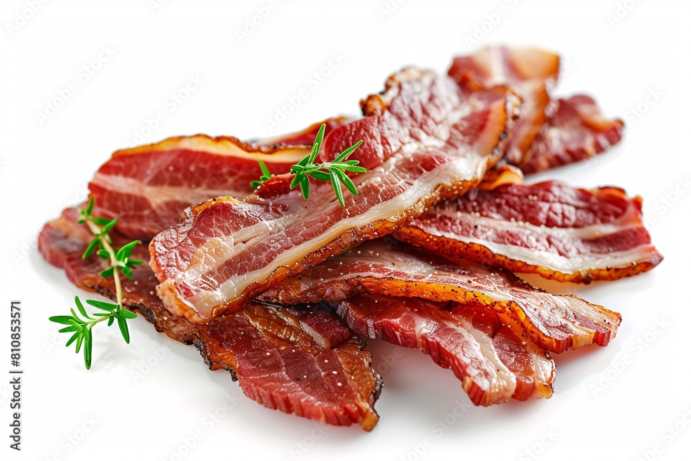 Uncooked pork belly on a blank background. Uncooked pork belly on a blank background.