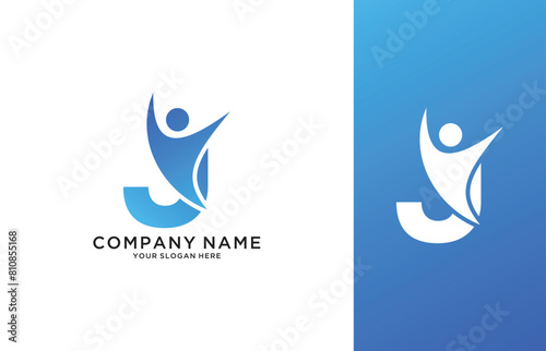 J Logo letter speically designed for business start with j letter in full vector base template  photo