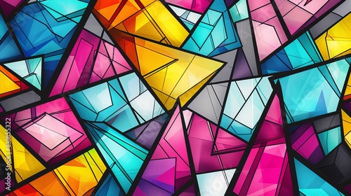 Retro color background with geometric ornamentation