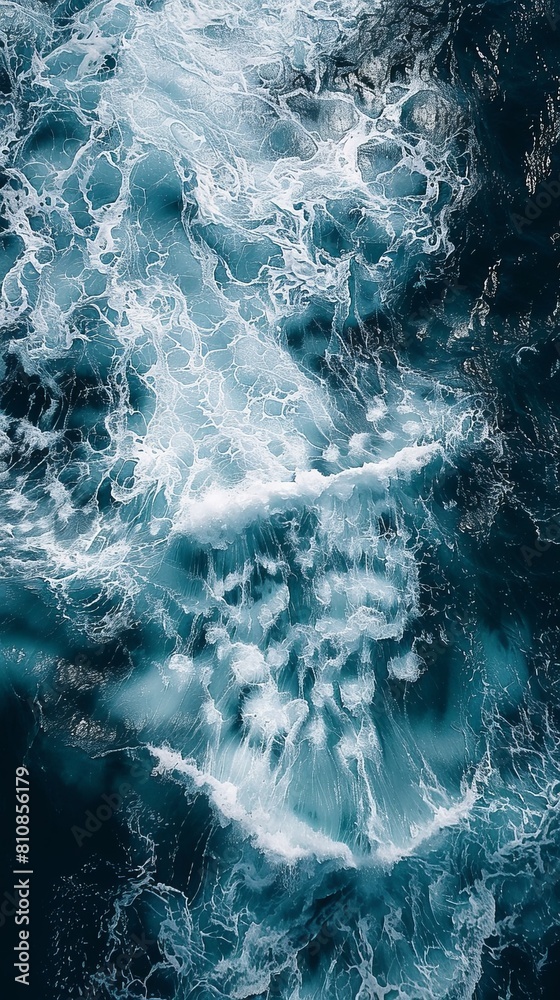 Aerial views over crashing sea waves on rocking ocean crop Aerial views over crashing sea waves on rocking ocean crop