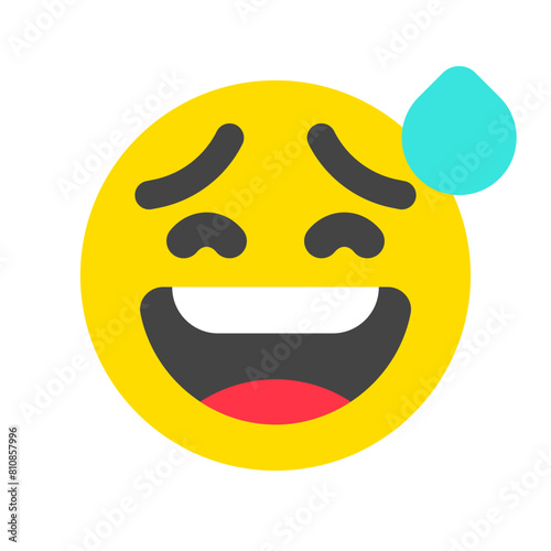 Editable sweat smile, awkward expression emoticon vector icon. Part of a big icon set family. Part of a big icon set family. Perfect for web and app interfaces, presentations, infographics, etc