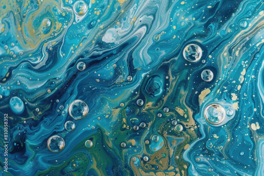 Close up view of a blue and gold painting. Ideal for art and design projects Close up view of a blue and gold painting. Ideal for art and design projects