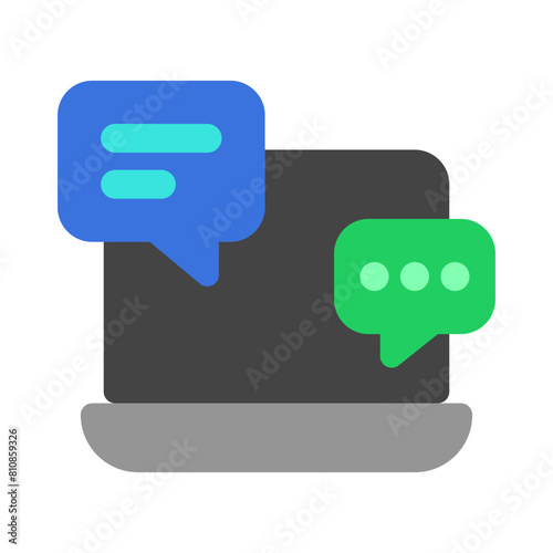 Editable online discussion, comment vector icon. Online learning, course, tutorial. Part of a big icon set family. Perfect for web and app interfaces, presentations, infographics, etc