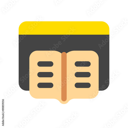 Editable digital, online library vector icon. Online learning, course, tutorial. Part of a big icon set family. Perfect for web and app interfaces, presentations, infographics, etc