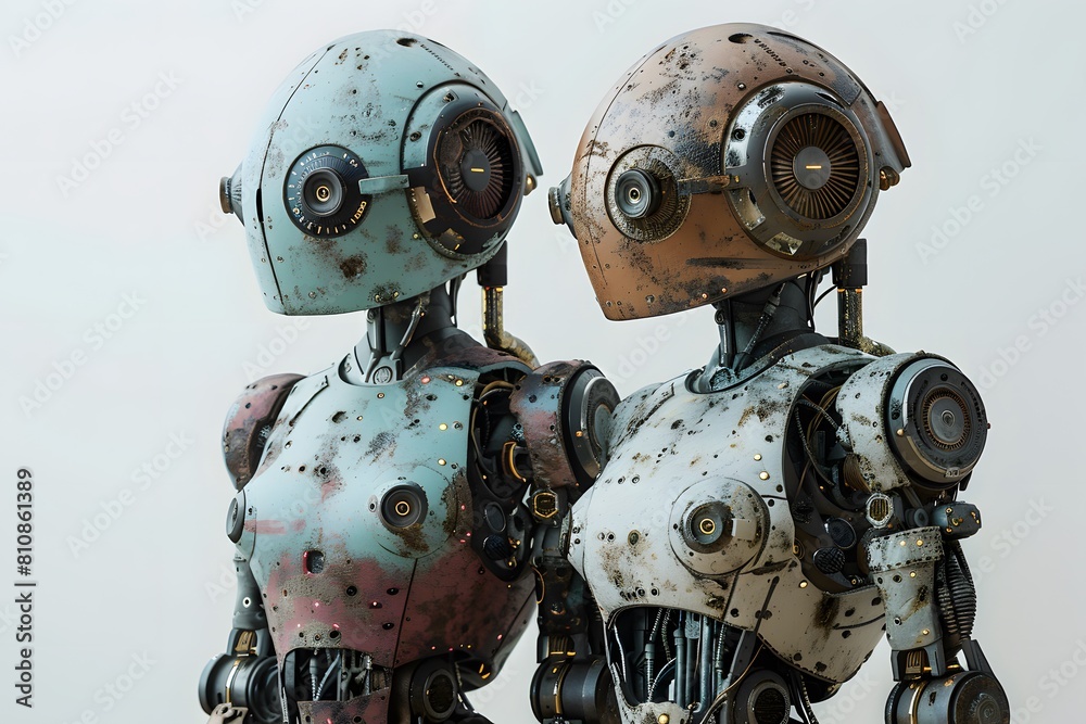 Two robots standing beside each other Two robots standing beside each other