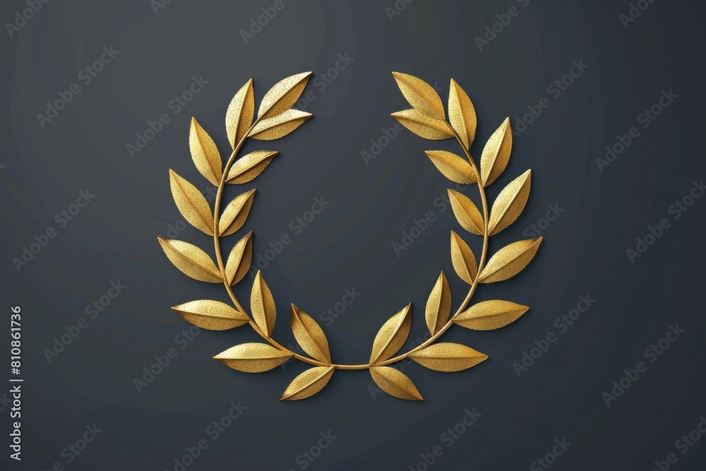 Elegant gold laurel wreath on a sleek black background. Perfect for awards and achievements Elegant gold laurel wreath on a sleek black background. Perfect for awards and achievements
