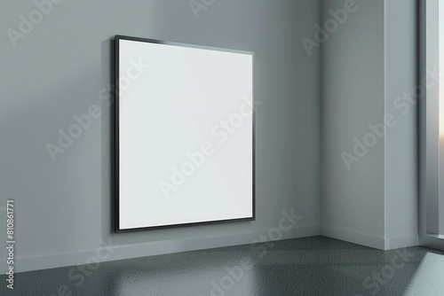 A picture frame hanging on a wall in a room. Suitable for interior design concepts
