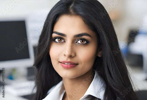 Captivating Confidence Professional Indian Woman at Work