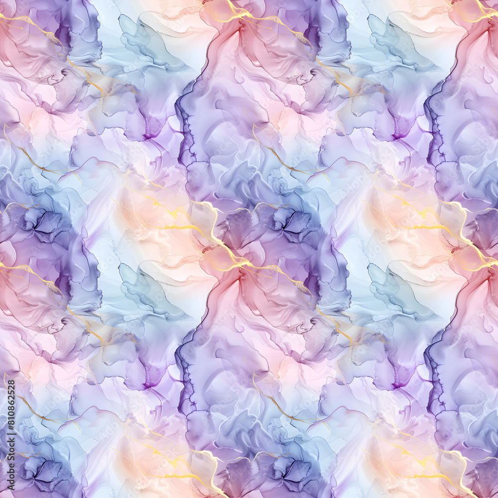 Seamless pattern alcohol ink. Abstract delicate marble texture background. Designer wrapping paper, wallpaper.