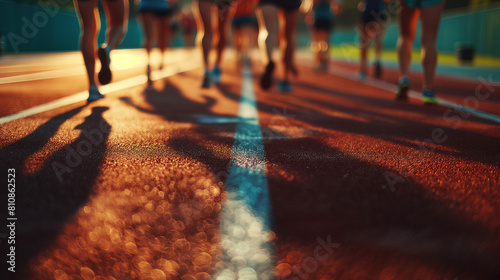 Dynamic Jogging Scene on the Race Track