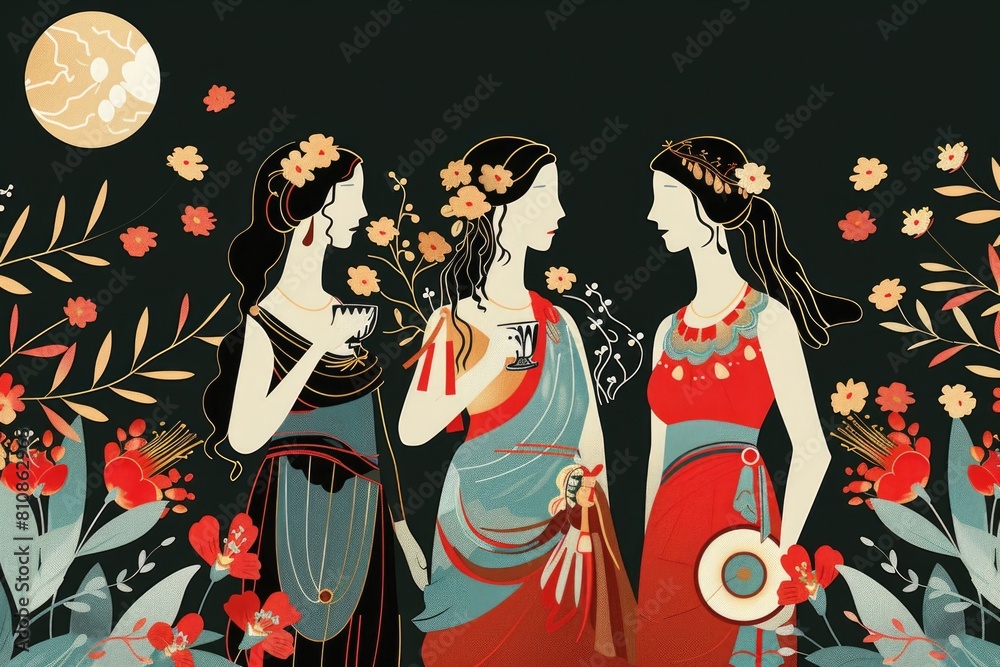 Fototapeta premium Two women standing next to each other. Suitable for various concepts