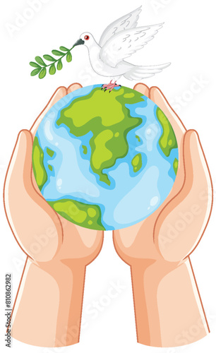 Vector illustration of peace and global harmony