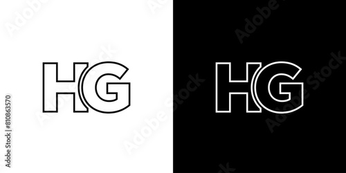 Letter H and G, HG logo design template. Minimal monogram initial based logotype.