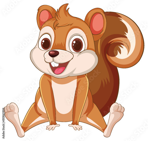 Vector illustration of a cute, smiling squirrel