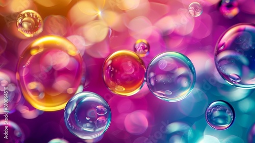 A colorful image of bubbles with a blurry background