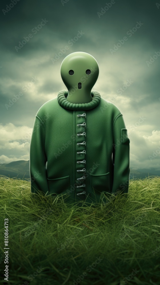 Green Screaming Mask - A Surreal and Disturbing Image Green Screaming Mask - A Surreal and Disturbing Image