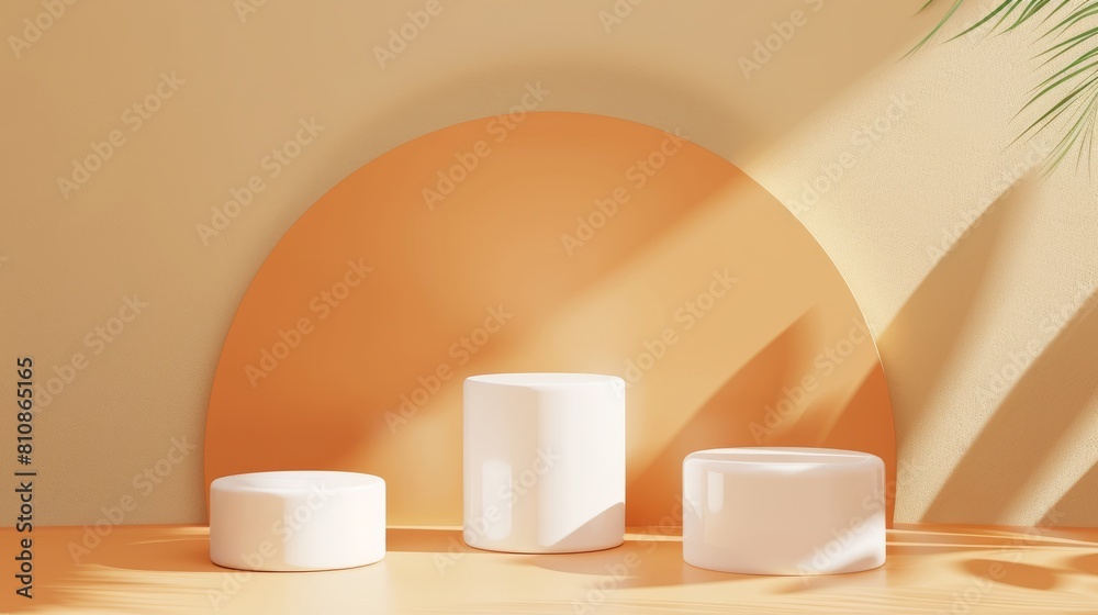 white cylinder podium product display pastel orange white cylinder podium product display pastel orange