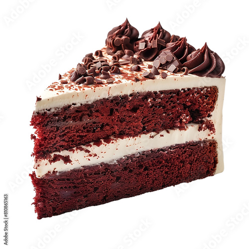 piece of cake red velvet with many topping