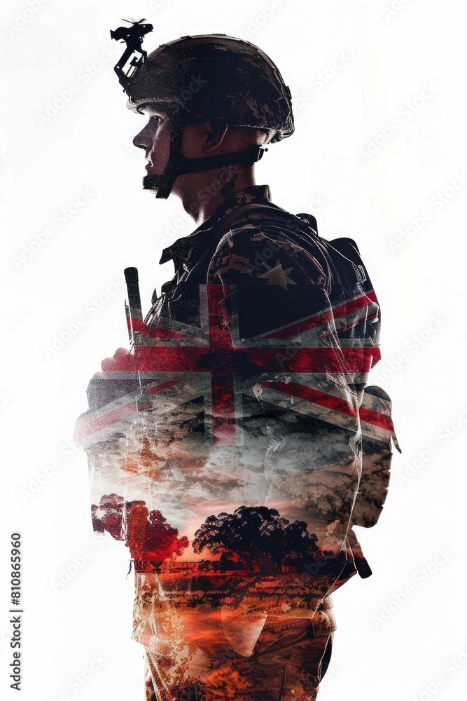 A soldier holding a gun. Suitable for military or security concepts A soldier holding a gun. Suitable for military or security concepts