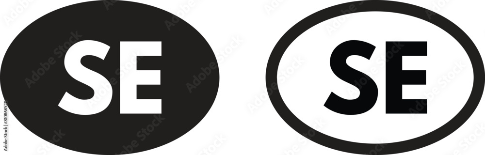 Sweden country code icon set in two styles . Sweden short country name . Sweden abbreviation icon vector Sweden country code icon set in two styles . Sweden short country name . Sweden abbreviation icon vector