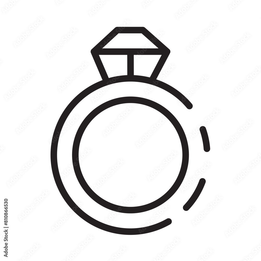 Engagement Lady Ring Line Icon Engagement Lady Ring Line Icon