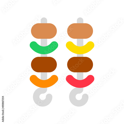 Editable bbq, shish kebab, satay vector icon. Part of a big icon set family. Perfect for web and app interfaces, presentations, infographics, etc