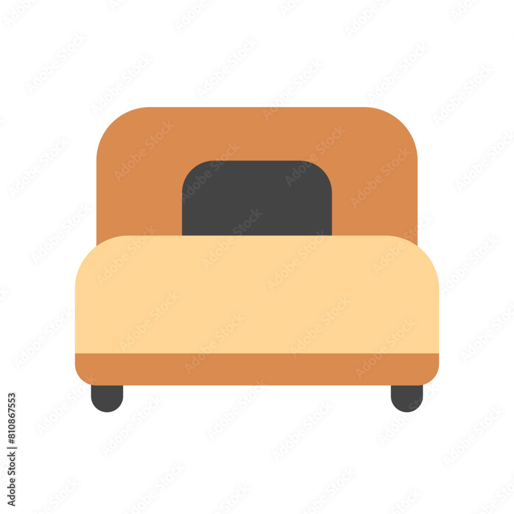 Editable single bed vector icon. Part of a big icon set family. Perfect for web and app interfaces, presentations, infographics, etc Editable single bed vector icon. Part of a big icon set family. Perfect for web and app interfaces, presentations, infographics, etc
