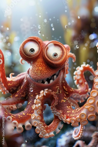 Close up of a toy octopus in an aquarium. Perfect for educational materials © Fotograf